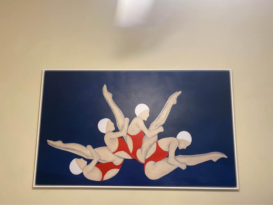 Synchronized swimmers painting