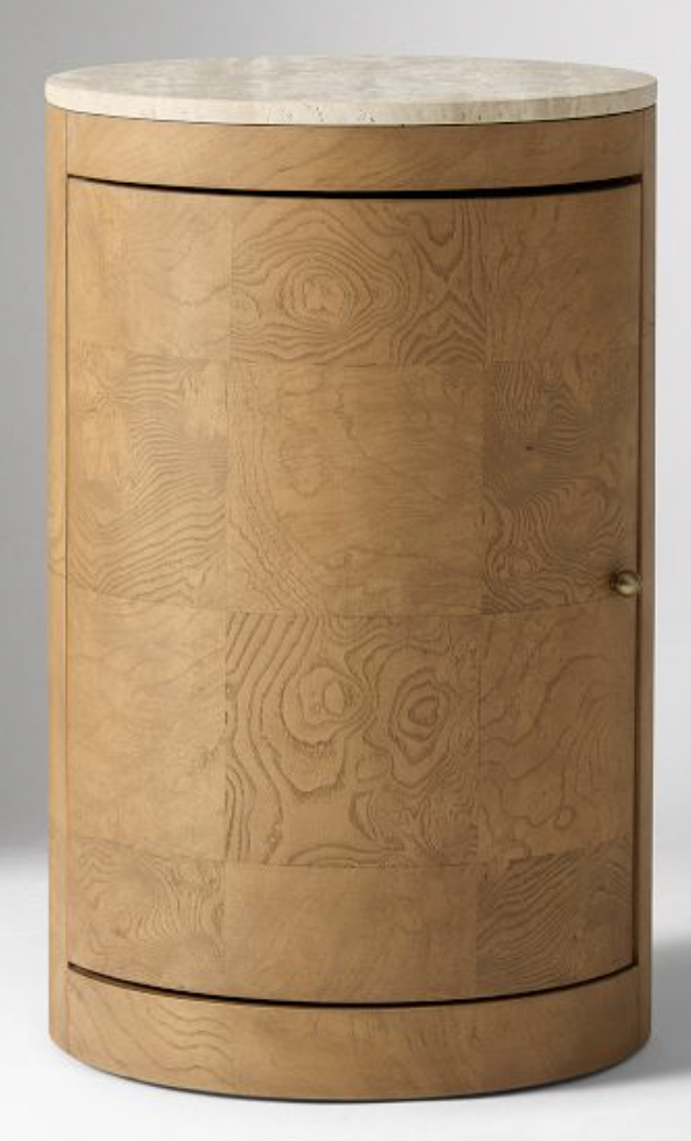 Crate & Barrel Beaux nightstands in ash burl veneer