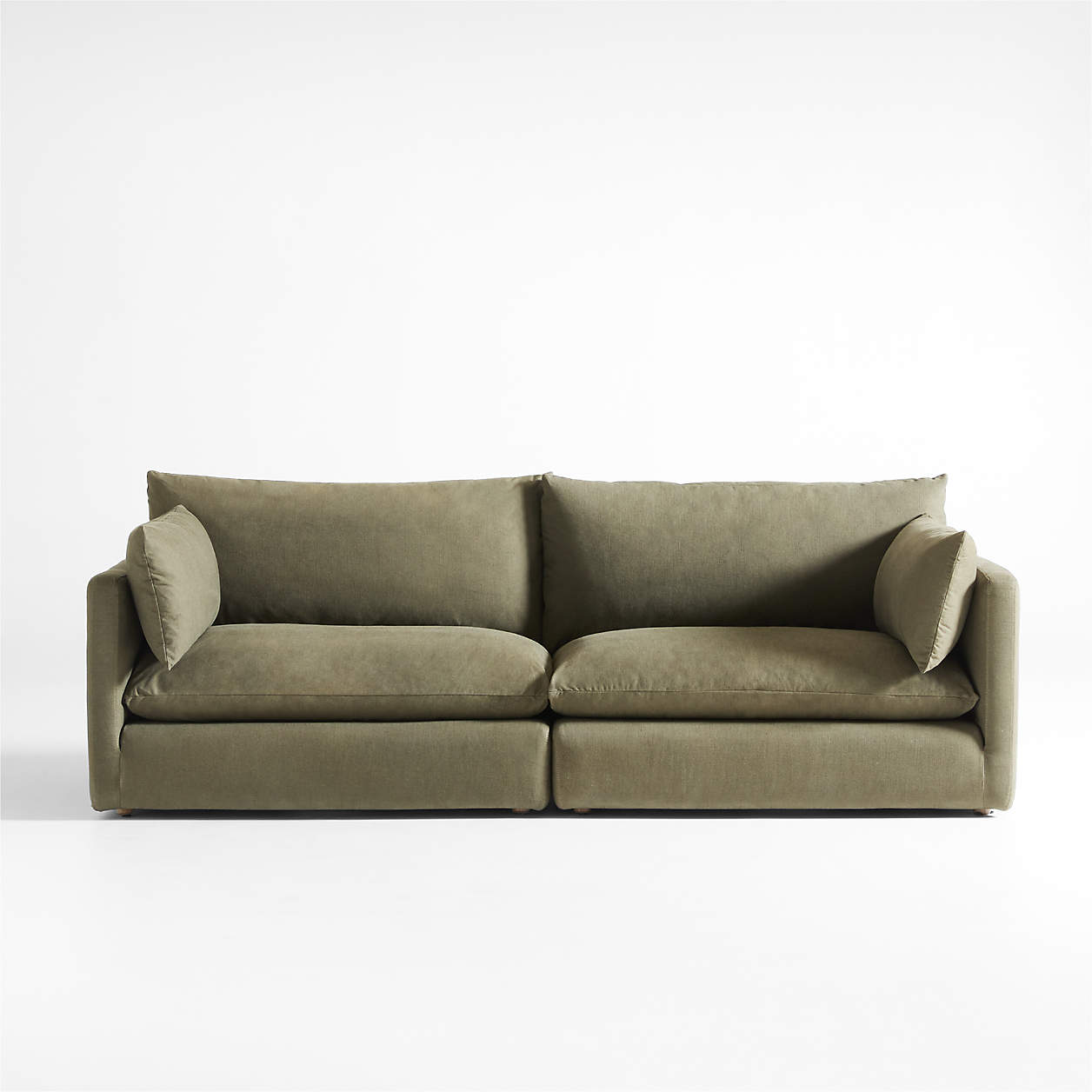 Crate & Barrel Unwind sectional in olive